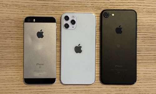 بالصور – الإصدار الأصغر من ايفون 12 القادم بجانب هواتف الايفون القديمة!