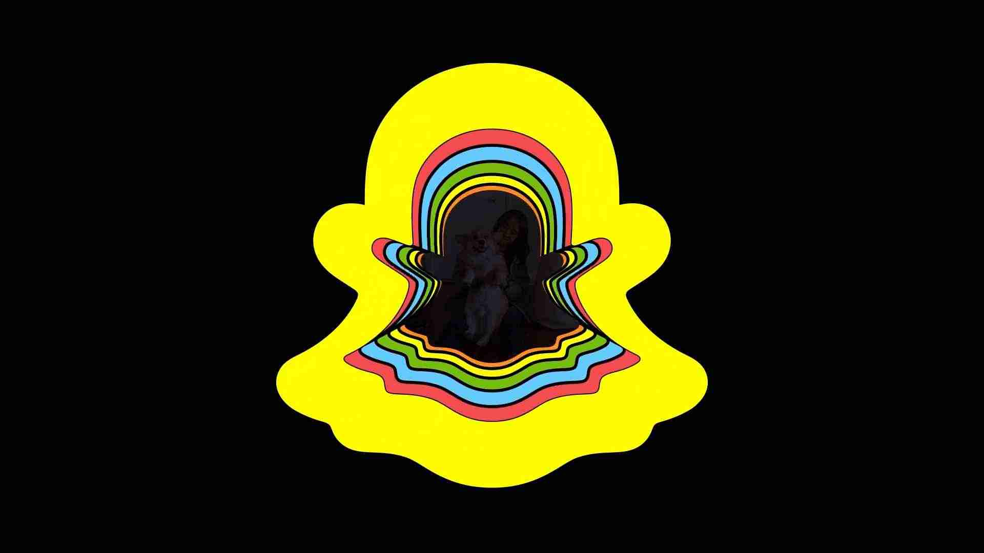شعار سناب شات snapchat - خلفية سوداء